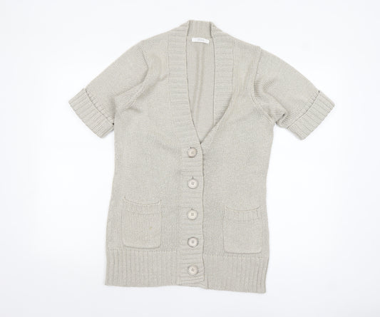 Marks and Spencer Women’s Grey Short Sleeve Button Cardigan UK 10