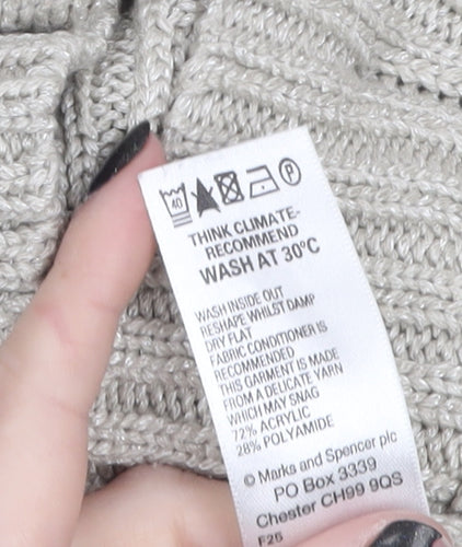 Marks and Spencer Women’s Grey Short Sleeve Button Cardigan UK 10