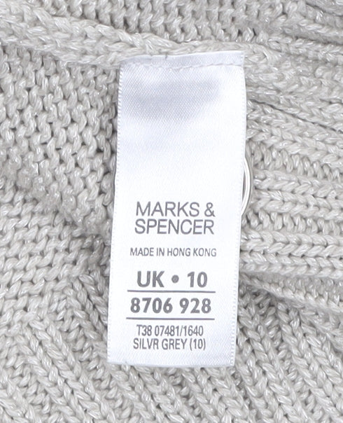 Marks and Spencer Women’s Grey Short Sleeve Button Cardigan UK 10