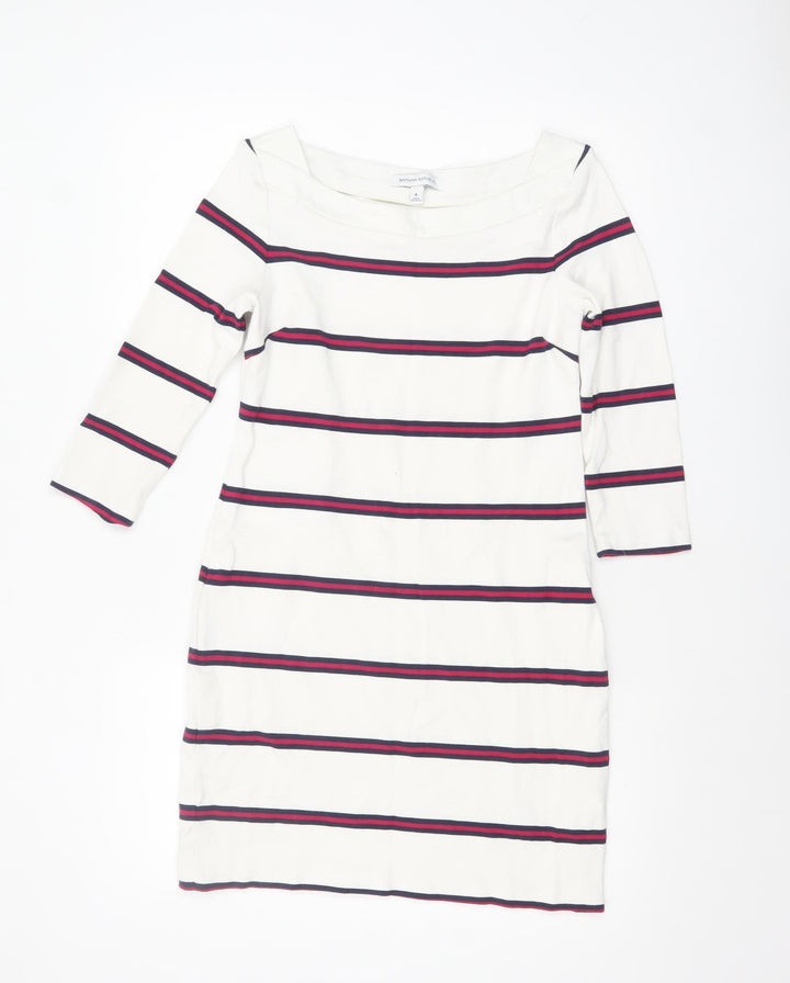 Banana Republic Women’s White Striped Shift Dress Size 8