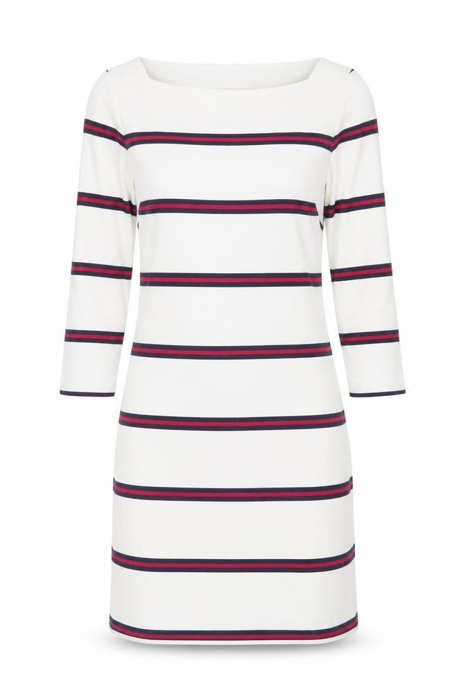 Banana Republic Women’s White Striped Shift Dress Size 8