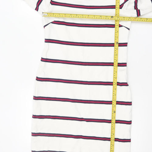 Banana Republic Women’s White Striped Shift Dress Size 8