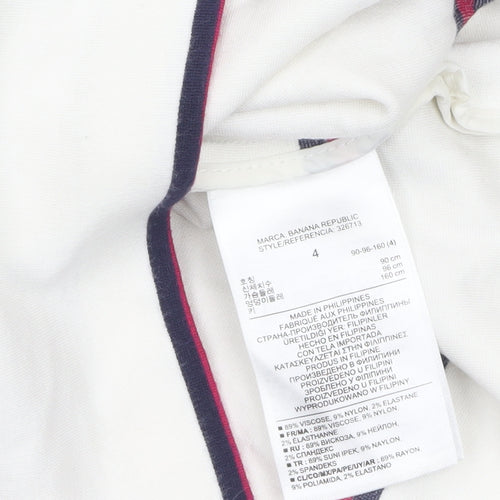 Banana Republic Women’s White Striped Shift Dress Size 8