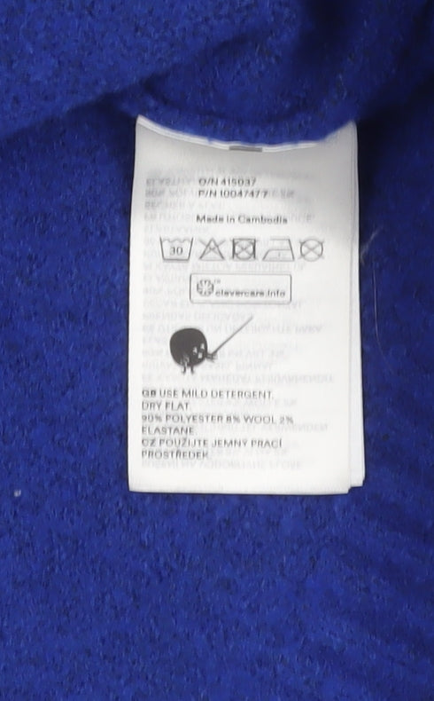 Monki Women's Blue Collared Knit Pullover Jumper XS