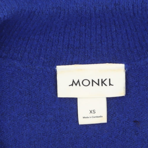 Monki Women's Blue Collared Knit Pullover Jumper XS