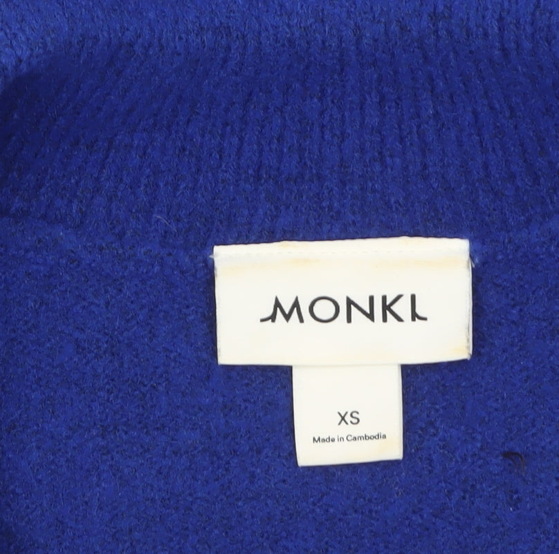 Monki Women's Blue Collared Knit Pullover Jumper XS