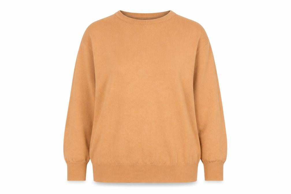 Front view of Jonelle Women's Beige Wool Crew Neck Jumper, size 16