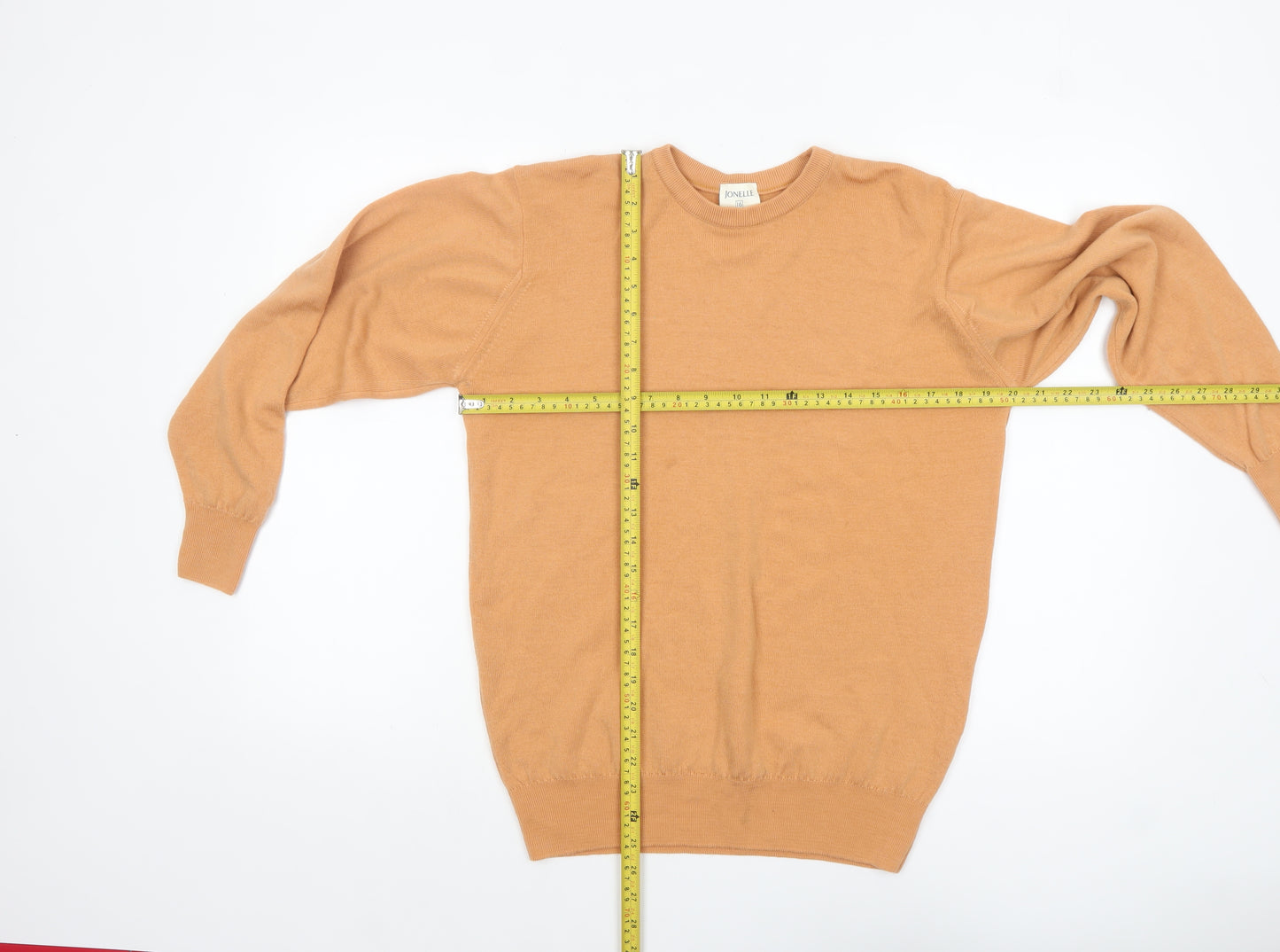 Jonelle Women's Beige Wool Crew Neck Jumper Size 16