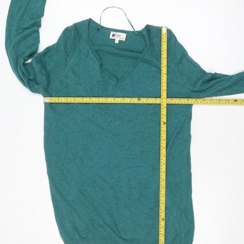 Next Women Green V-Neck Long Sleeve Pullover Jumper Size 10