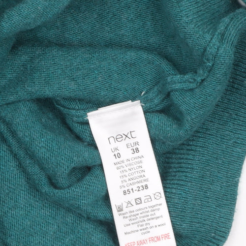 Next Women Green V-Neck Long Sleeve Pullover Jumper Size 10