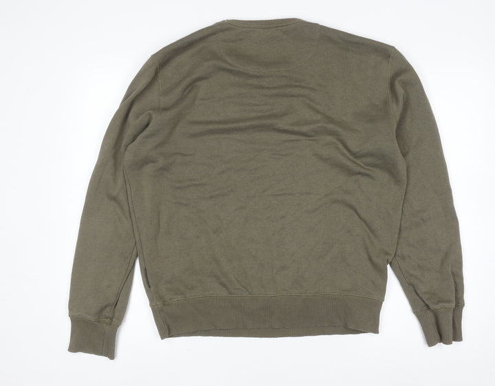French Connection Men's Green L Pullover Sweatshirt Crew Neck