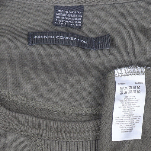 French Connection Men's Green L Pullover Sweatshirt Crew Neck
