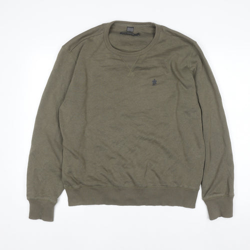 French Connection Men's Green L Pullover Sweatshirt Crew Neck