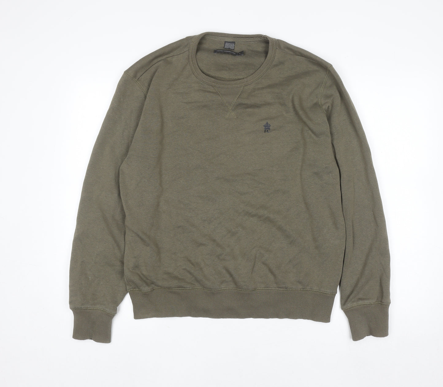French Connection Men's Green L Pullover Sweatshirt Crew Neck