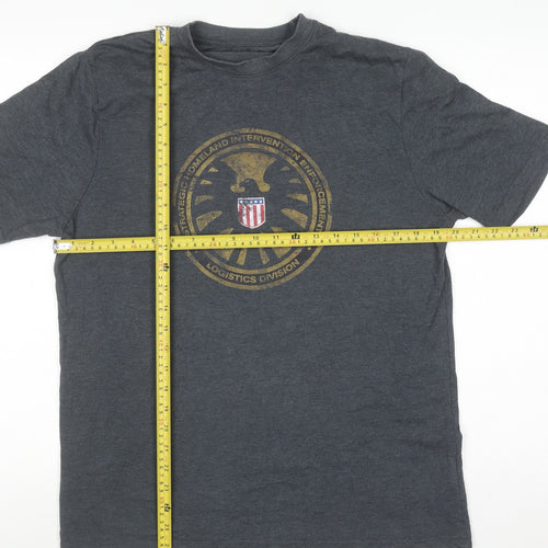 Character.com Men’s Grey Marvel SHIELD Logo T-Shirt Size L