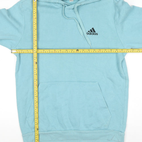 Adidas Men's Blue Pullover Hoodie Size M Sports Logo Fleece