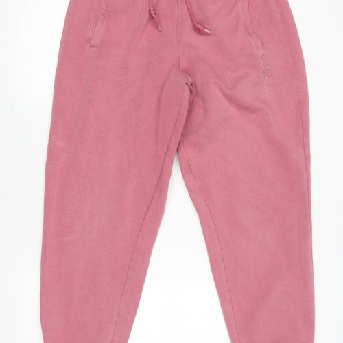 Adidas Womens Pink Jogger Sweatpants Size 10 Cotton Blend Tapered Fit