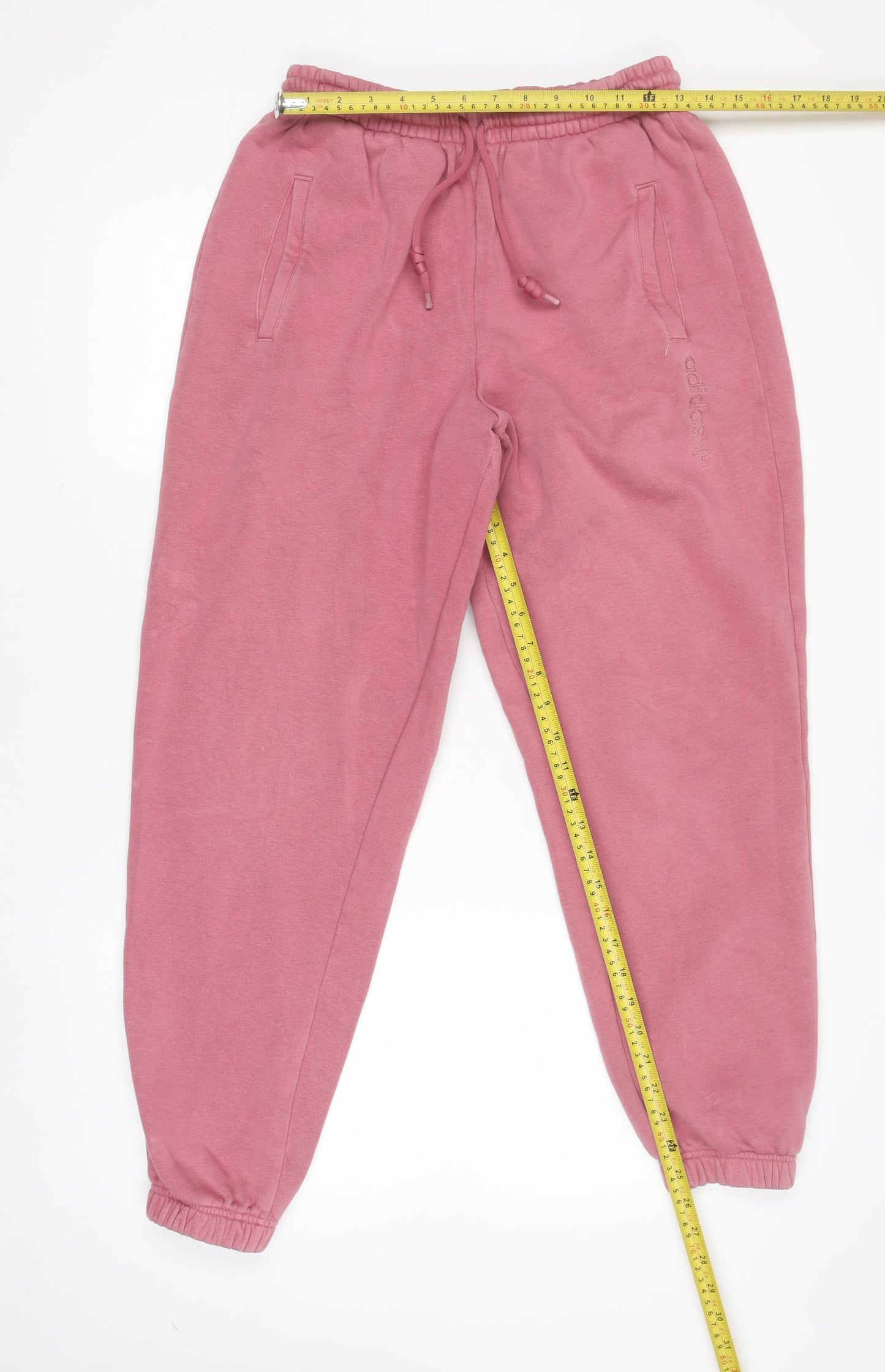 Adidas Womens Pink Jogger Sweatpants Size 10 Cotton Blend Tapered Fit