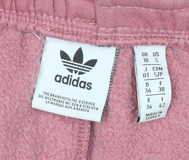 Adidas Womens Pink Jogger Sweatpants Size 10 Cotton Blend Tapered Fit