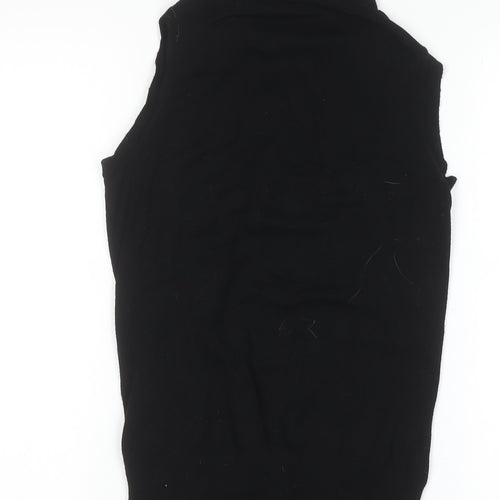 Warehouse Women's Black High Neck Sleeveless Knit Blouse Size 8