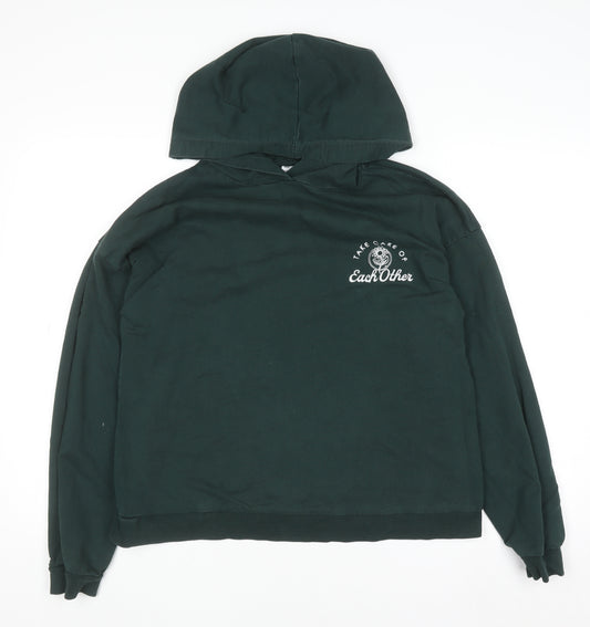 ASOS Design Women’s Dark Green Hoodie UK 10 Cotton Pullover