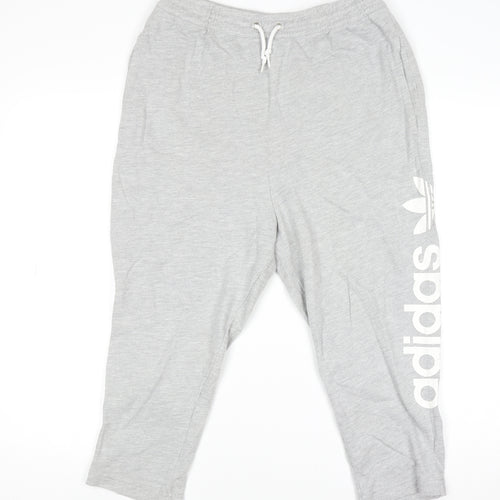 Adidas Women Grey Jogger Sweatpants Size 10 Lightweight Cotton Blend