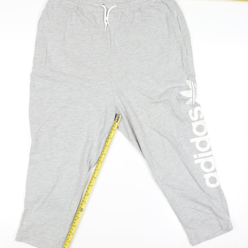 Adidas Women Grey Jogger Sweatpants Size 10 Lightweight Cotton Blend