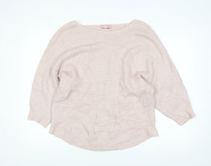 Phase Eight Women Beige L Knit Boat Neck Pullover Jumper