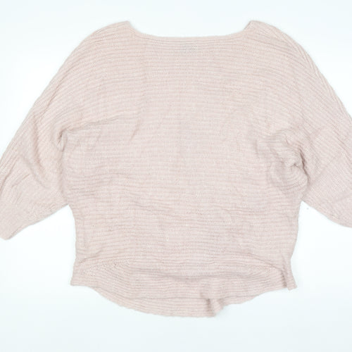 Phase Eight Women Beige L Knit Boat Neck Pullover Jumper