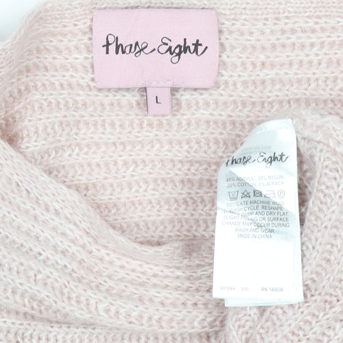 Phase Eight Women Beige L Knit Boat Neck Pullover Jumper