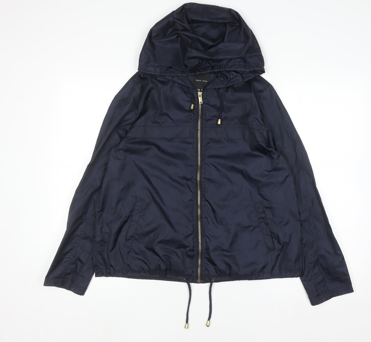 New Look Women's Blue Hooded Windbreaker Jacket Size 10