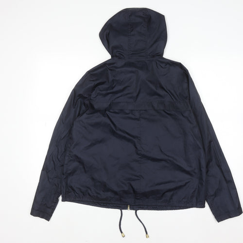 New Look Women's Blue Hooded Windbreaker Jacket Size 10