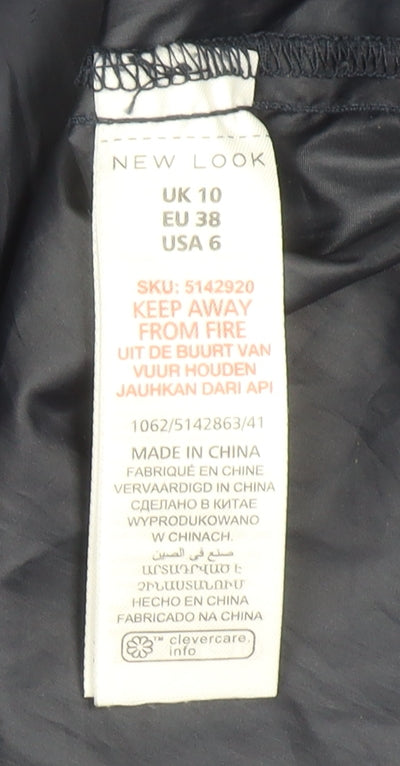 New Look Women's Blue Hooded Windbreaker Jacket Size 10