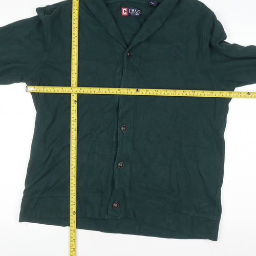 Chaps Men's Green Cotton Collared Button Cardigan Size L