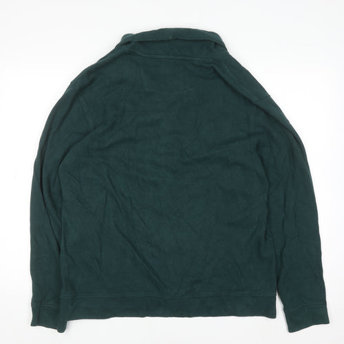 Chaps Men's Green Cotton Collared Button Cardigan Size L