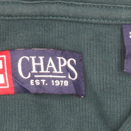Chaps Men's Green Cotton Collared Button Cardigan Size L