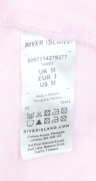 River Island Womens Pink Ca Va? Graphic Pullover Sweatshirt Size M