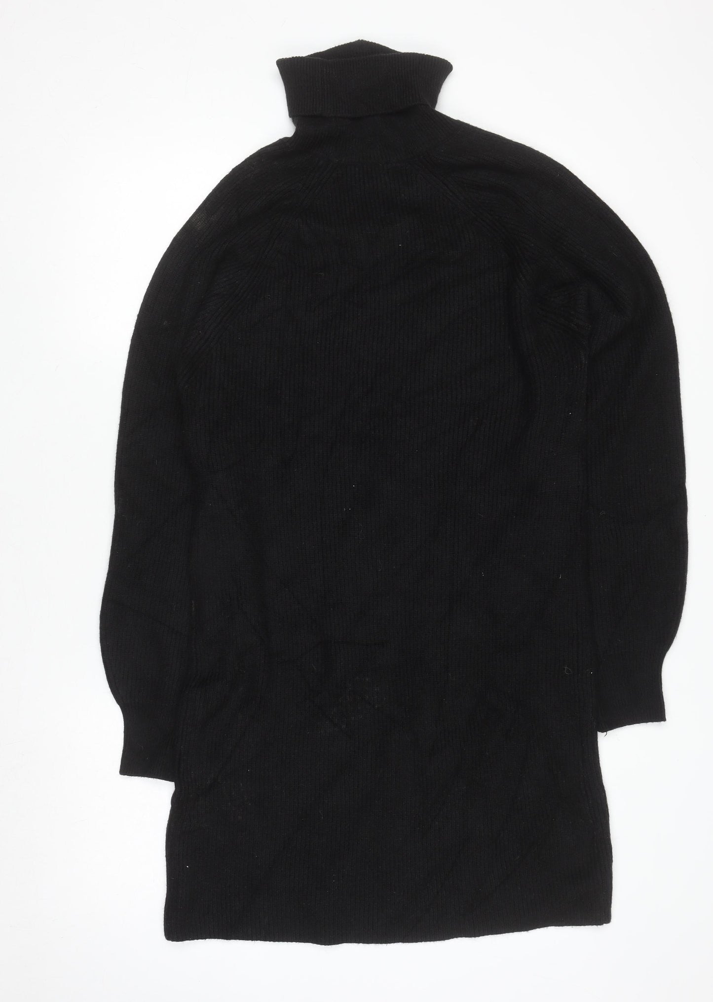 MNG Women’s Black Knit Roll Neck Long Sleeve T-Shirt Dress Size M