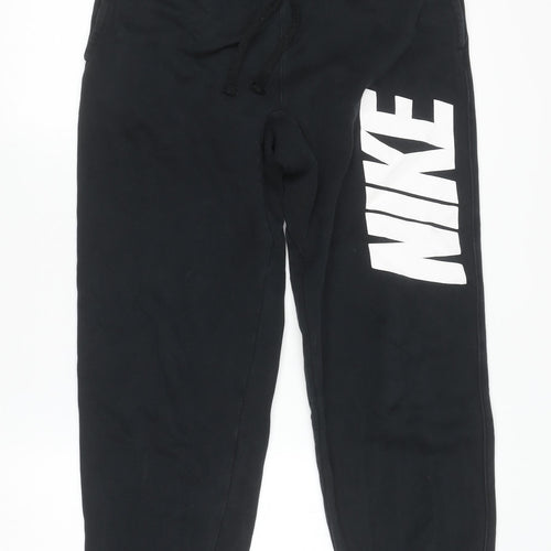 Nike Women Black Small Jogger Activewear Trousers Fleece Cotton Blend