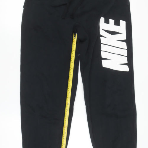 Nike Women Black Small Jogger Activewear Trousers Fleece Cotton Blend