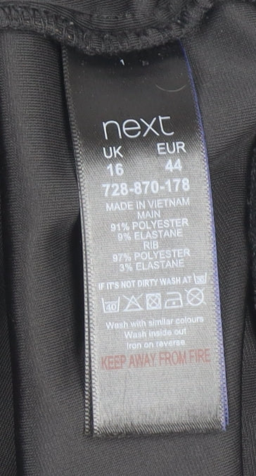 Next Women's Black Velvet Bomber Jacket Size 16 Zip Style