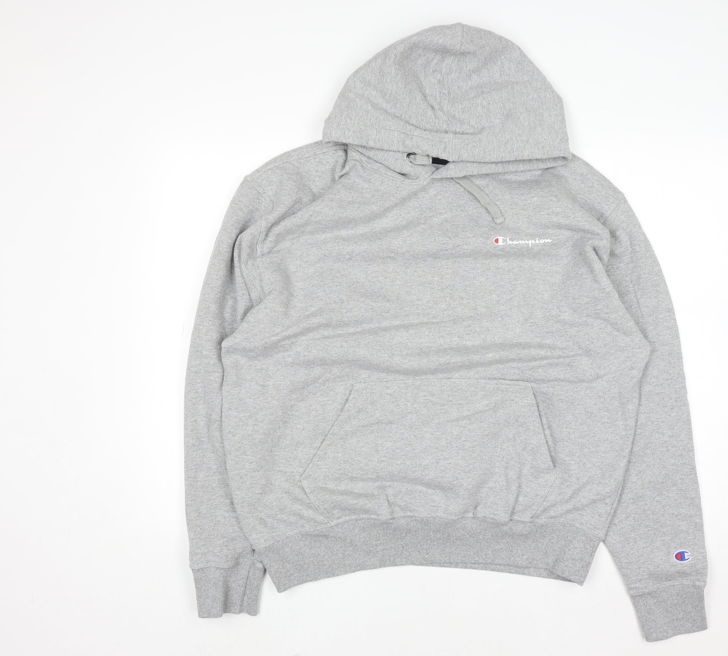 Champion Men's Grey Pullover Hoodie L Regular Fit Fleece