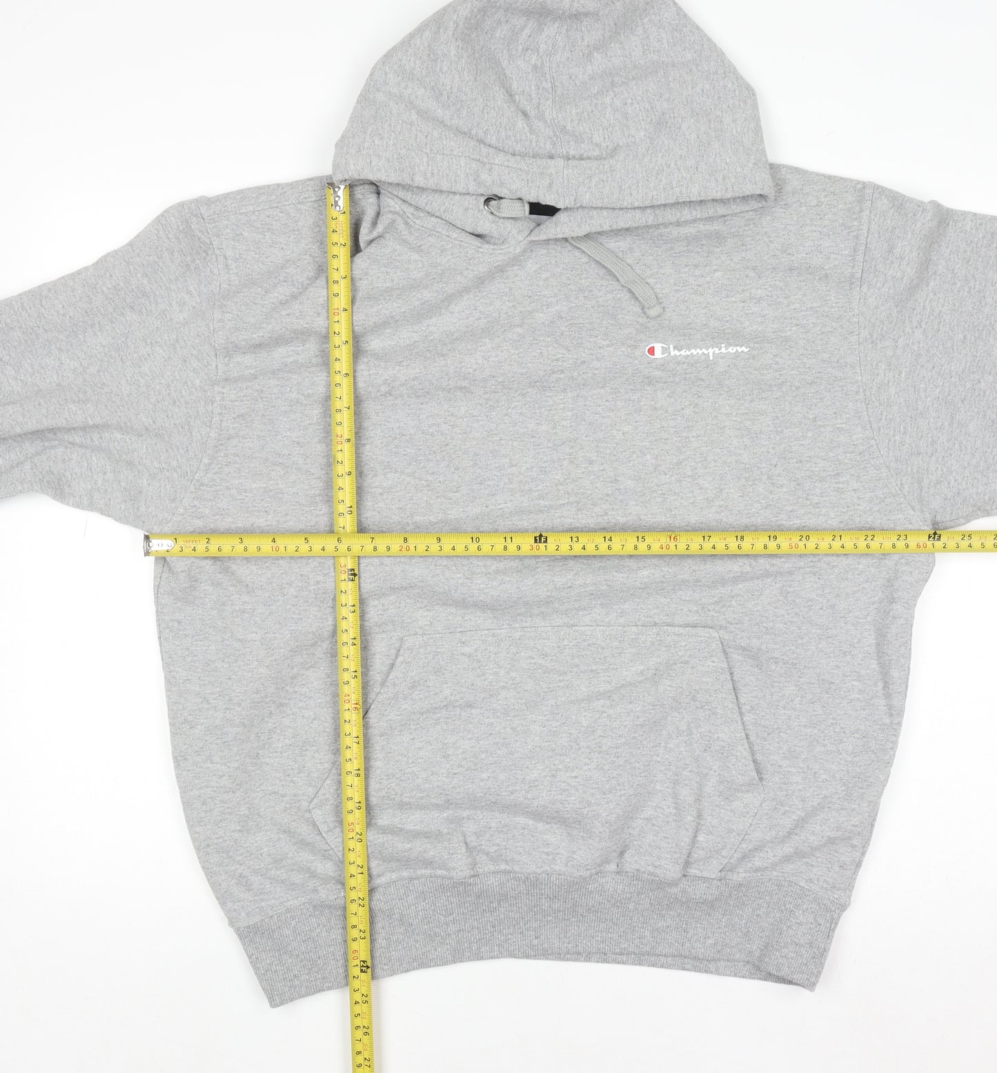 Champion Men's Grey Pullover Hoodie L Regular Fit Fleece