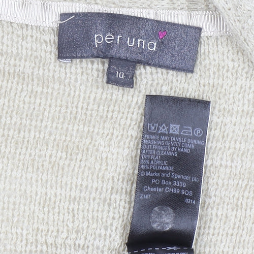 Marks and Spencer Per Una Women’s Beige Fringe Cardigan Size 10