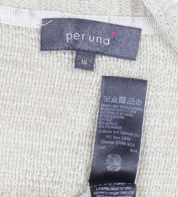Marks and Spencer Per Una Women’s Beige Fringe Cardigan Size 10