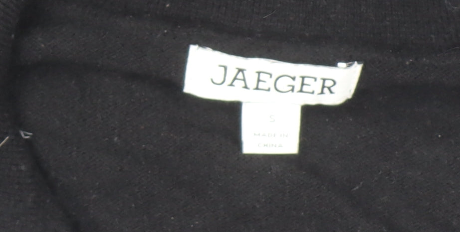 Jaeger Women’s Black Wool Knit Collared Sweater Dress Small