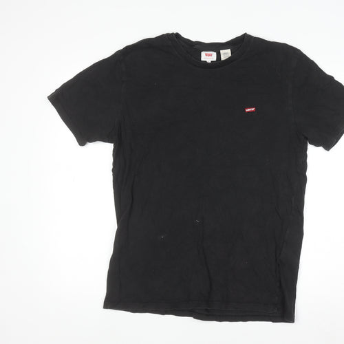 Levi's Men's Black Cotton Crew Neck Short Sleeve Regular Fit T-Shirt M