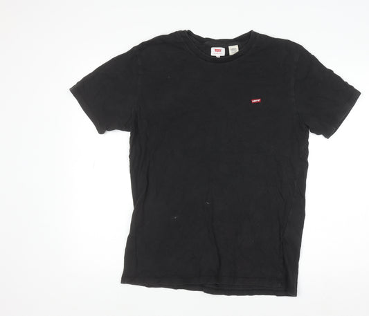 Levi's Men's Black Cotton Crew Neck Short Sleeve Regular Fit T-Shirt M