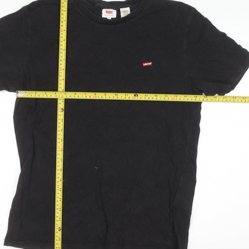 Levi's Men's Black Cotton Crew Neck Short Sleeve Regular Fit T-Shirt M