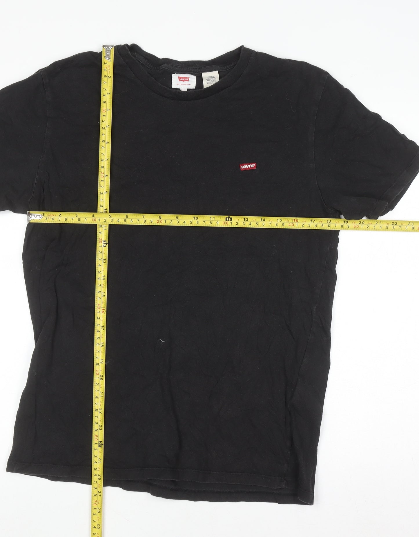 Levi's Men's Black Cotton Crew Neck Short Sleeve Regular Fit T-Shirt M